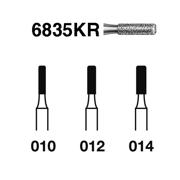 Fresa Turbina Diamante Cilíndrica Corta 6835KR.314 Komet 5 Uds