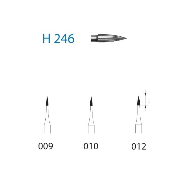 H246.314 Fresa Turbina Acabado Oclusal 5 uds